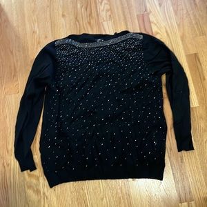 Adorable rhinestone black sweater